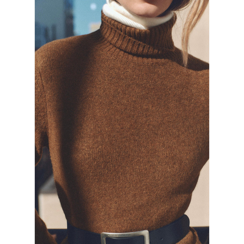 Jersey de cuello alto - Chocolate