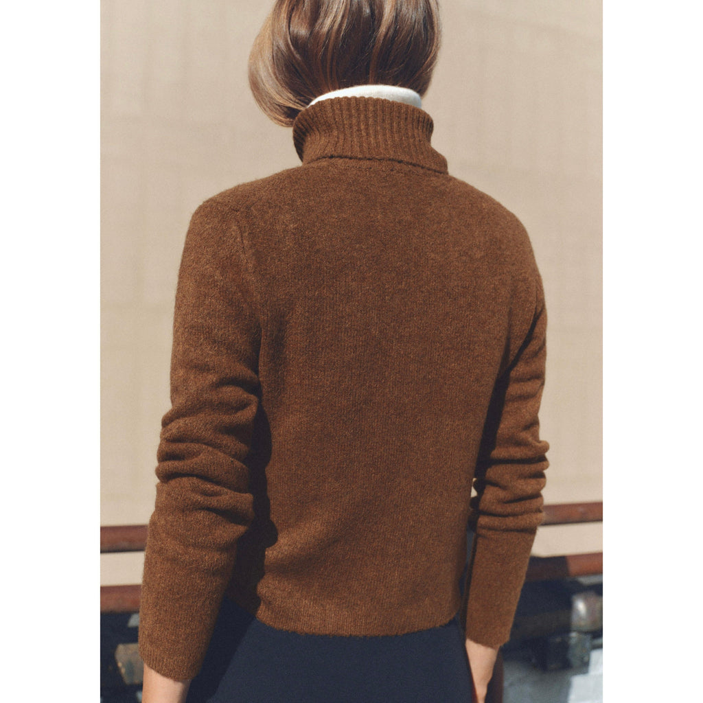 Jersey de cuello alto - Chocolate