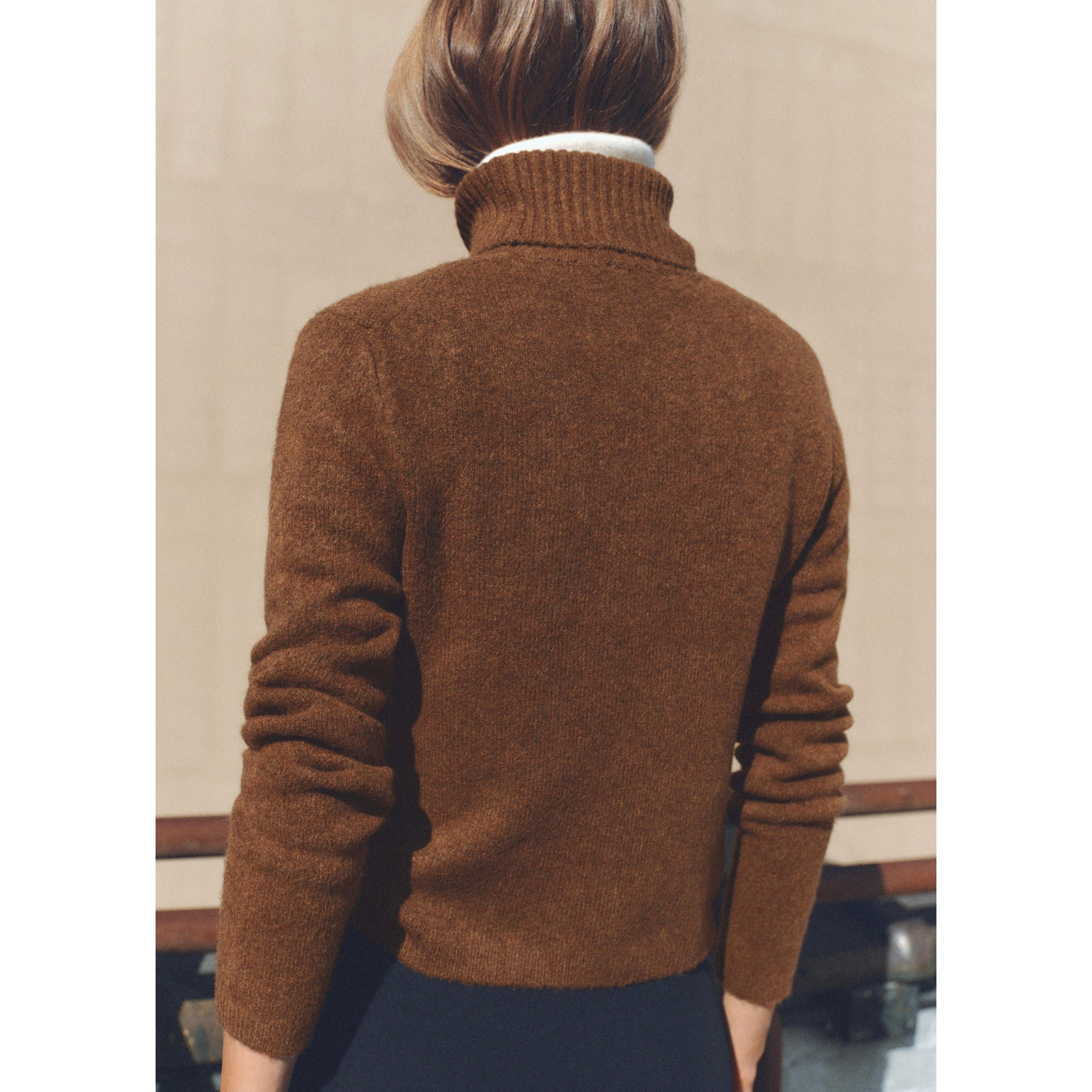 Jersey de cuello alto - Chocolate