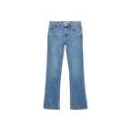 Vaquero Recto Talla Normal con Aberturas - Azul Medio
