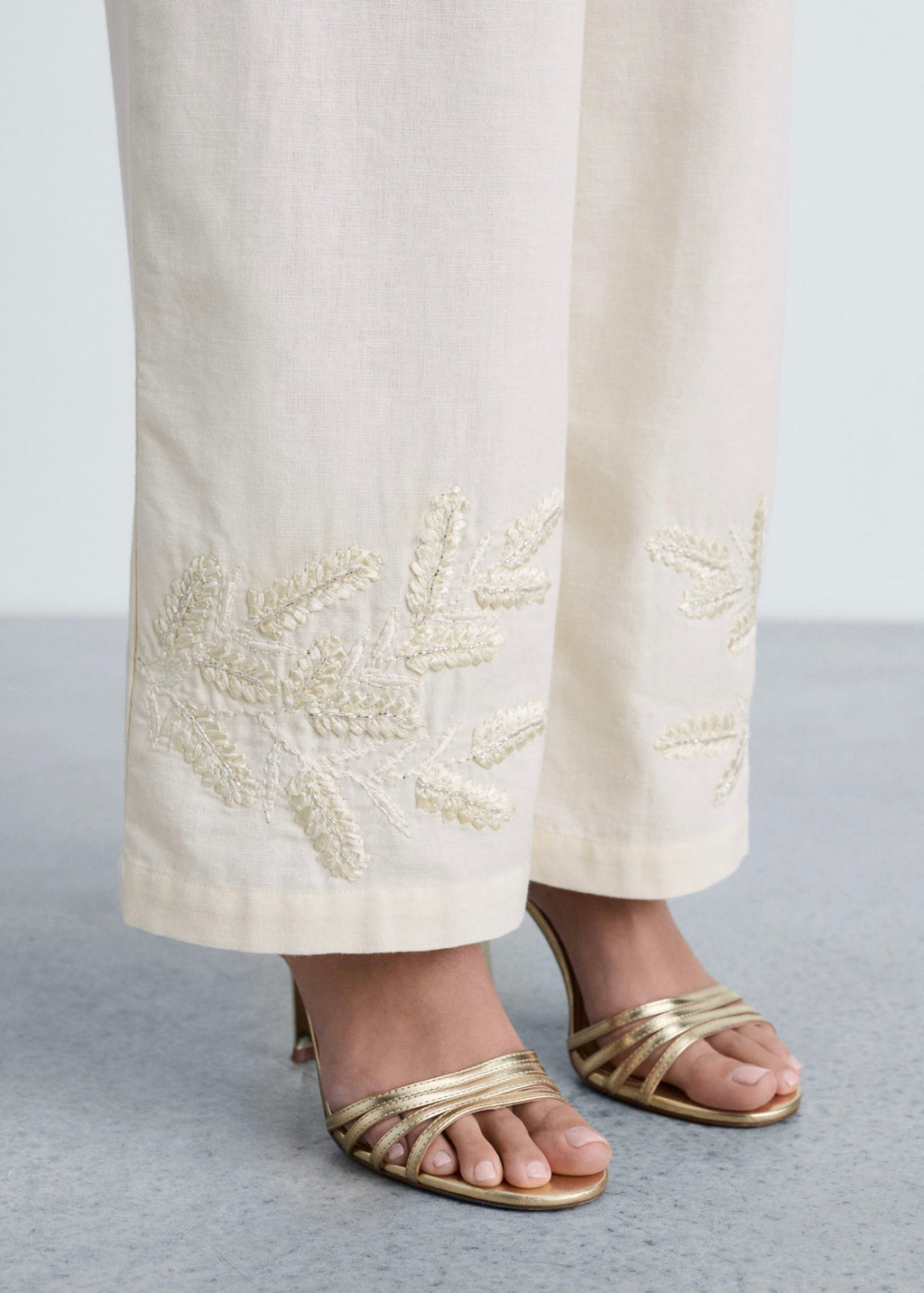 Pantalon Droit Brodé