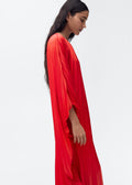 Robe Plissée À Manches Trois-Quarts