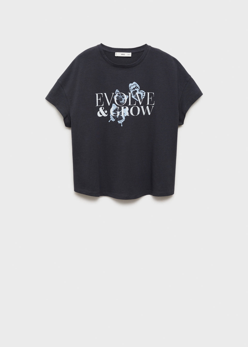 T-Shirt Coton Message Imprimé - Charcoal