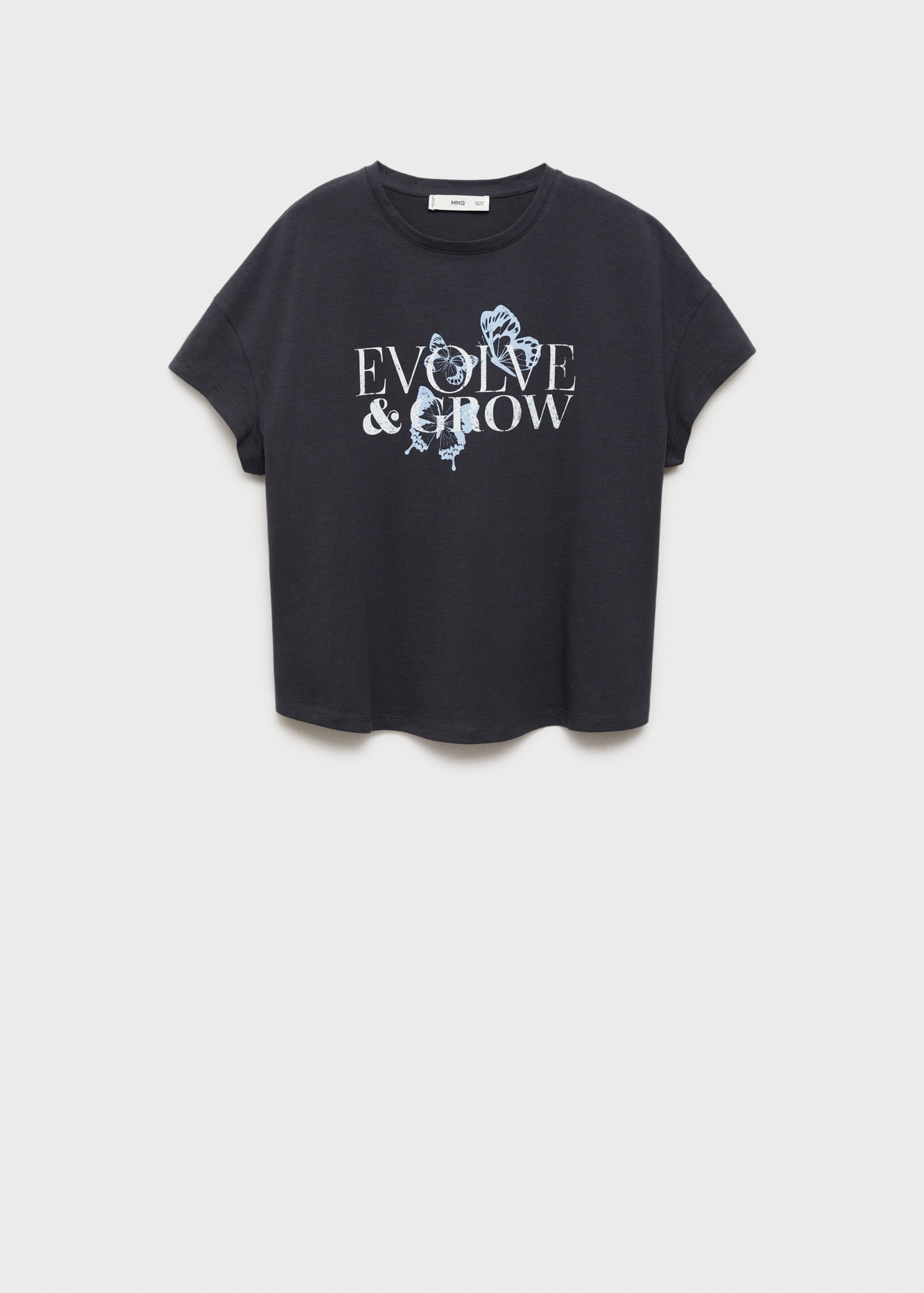 T-Shirt Coton Message Imprimé - Charcoal