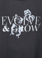 T-Shirt Coton Message Imprimé - Charcoal