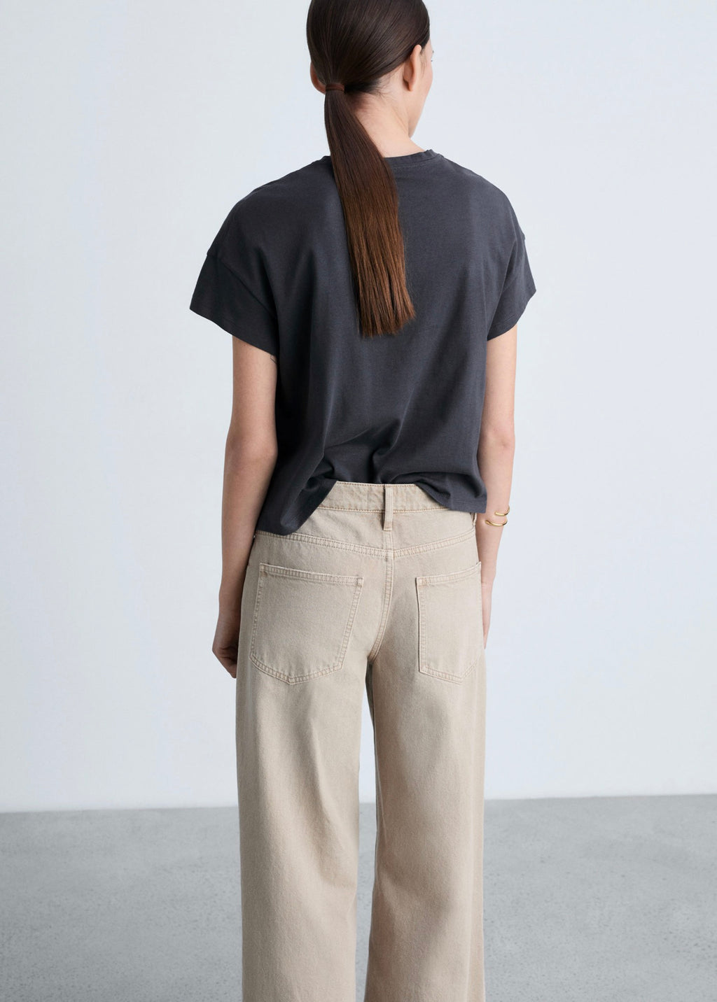 T-Shirt Coton Message Imprimé - Charcoal