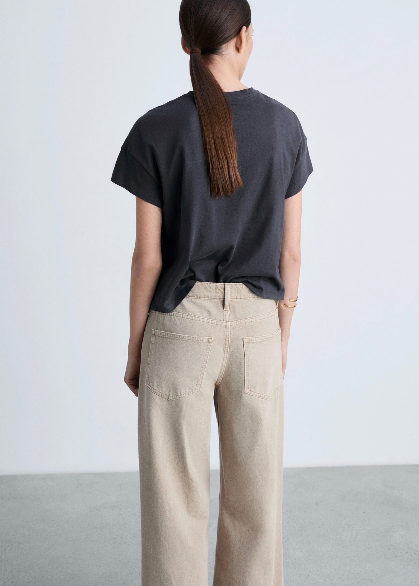 T-Shirt Coton Message Imprimé - Charcoal