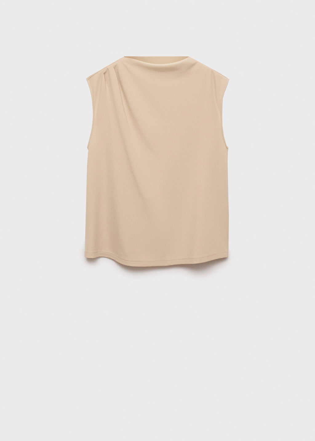 Maternity T-Shirt with Draped Neck - Natural