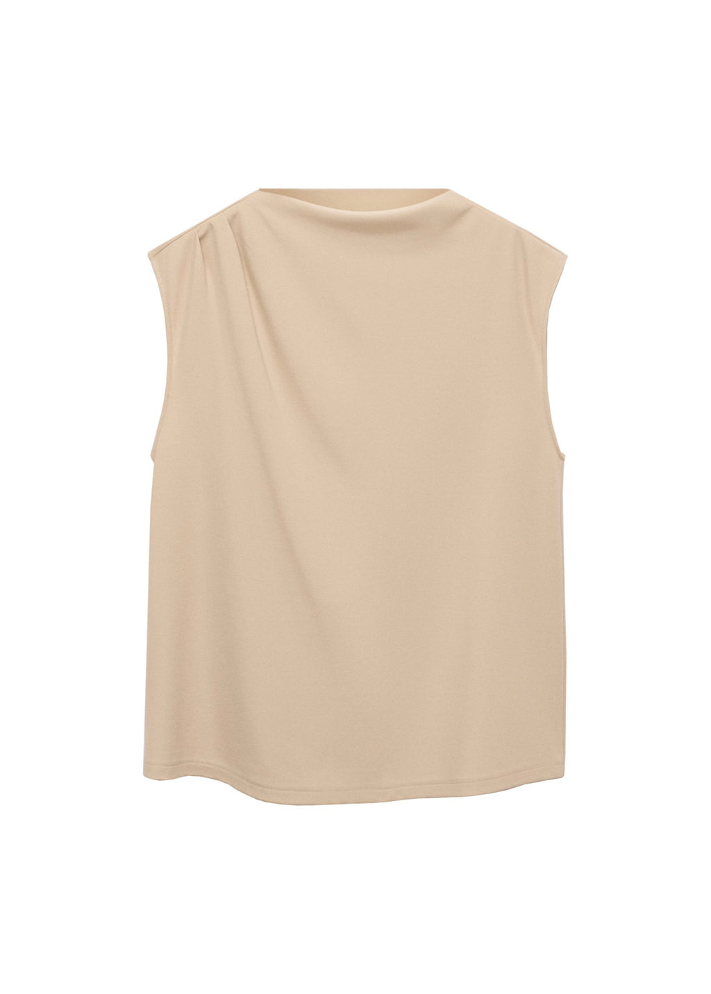 Maternity T-Shirt with Draped Neck - Natural