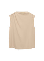 Maternity T-Shirt with Draped Neck - Natural