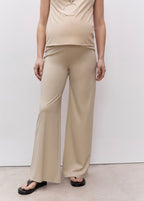 Maternity T-Shirt with Draped Neck - Natural