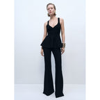 Top de punto fino con peplum