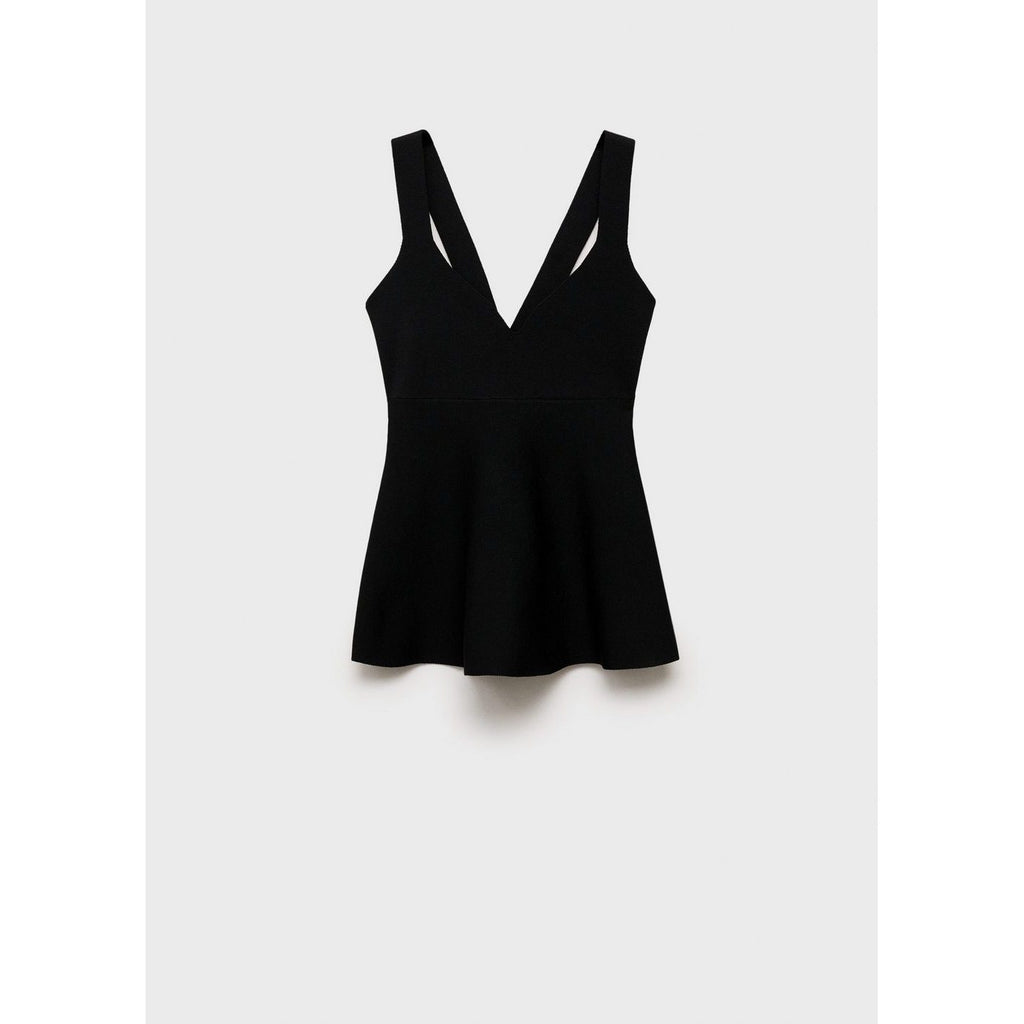 Top de punto fino con peplum