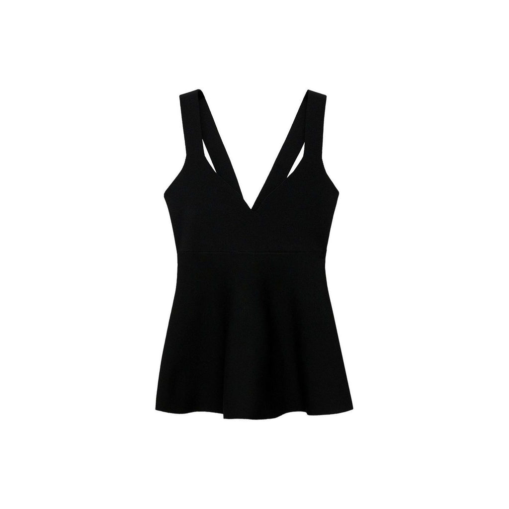 Top de punto fino con peplum