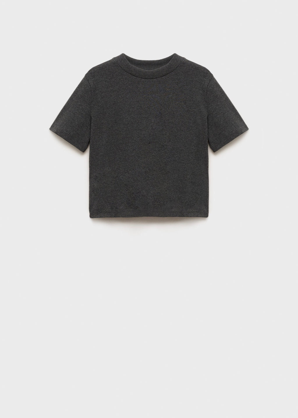 T-Shirt En Mélange De Coton Manches Courtes - Dark Heather Grey