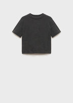 T-Shirt En Mélange De Coton Manches Courtes - Dark Heather Grey