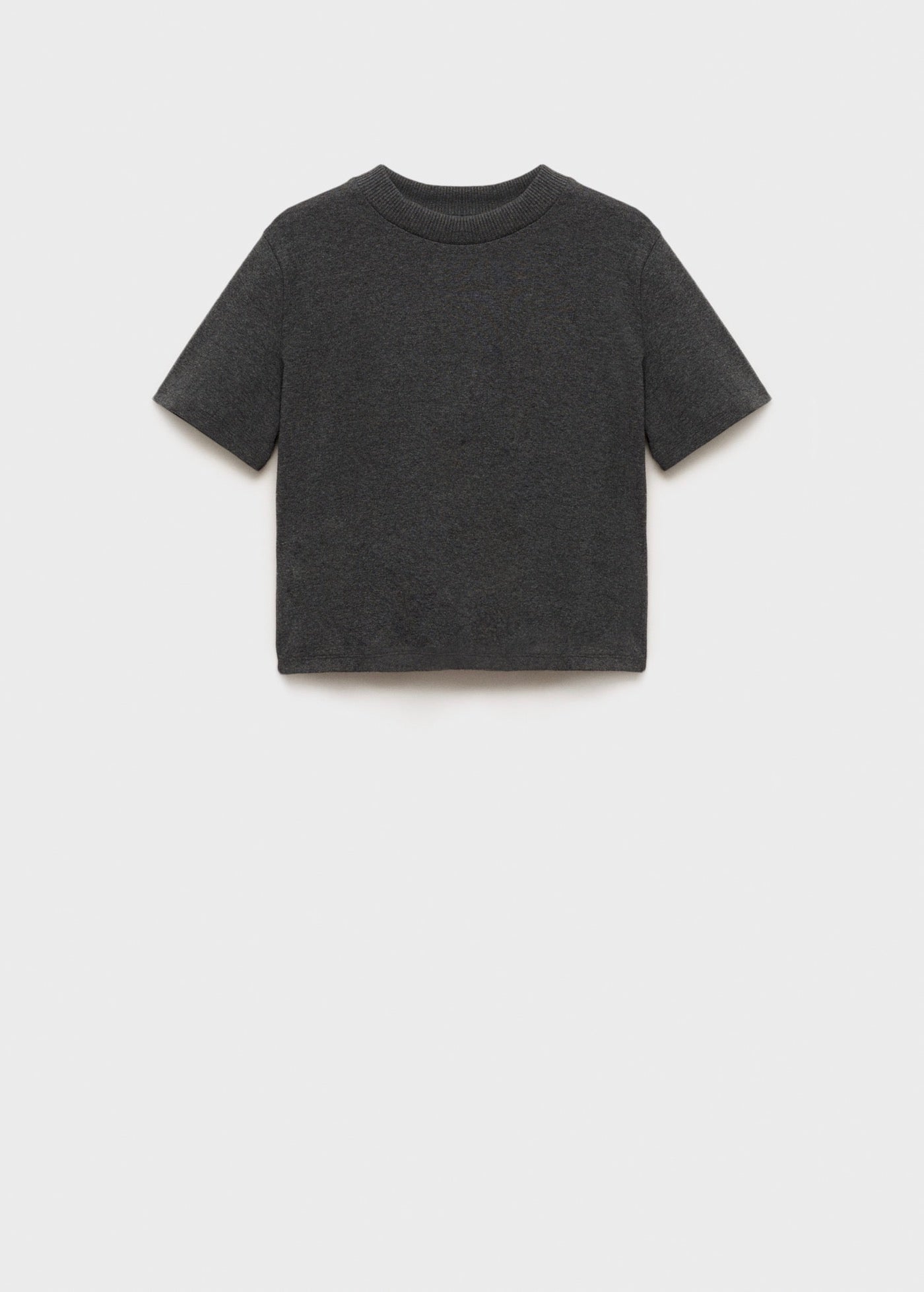 T-Shirt En Mélange De Coton Manches Courtes - Dark Heather Grey