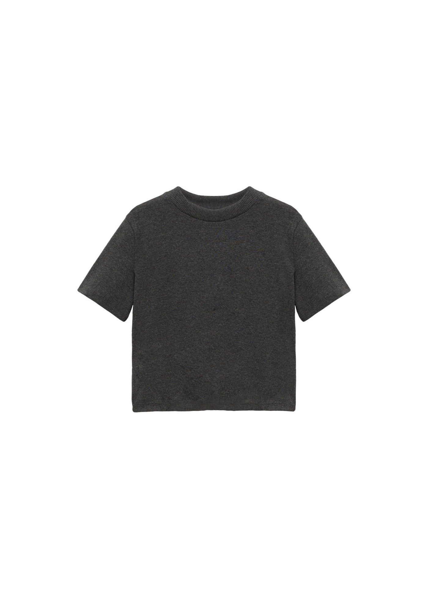T-Shirt En Mélange De Coton Manches Courtes - Dark Heather Grey