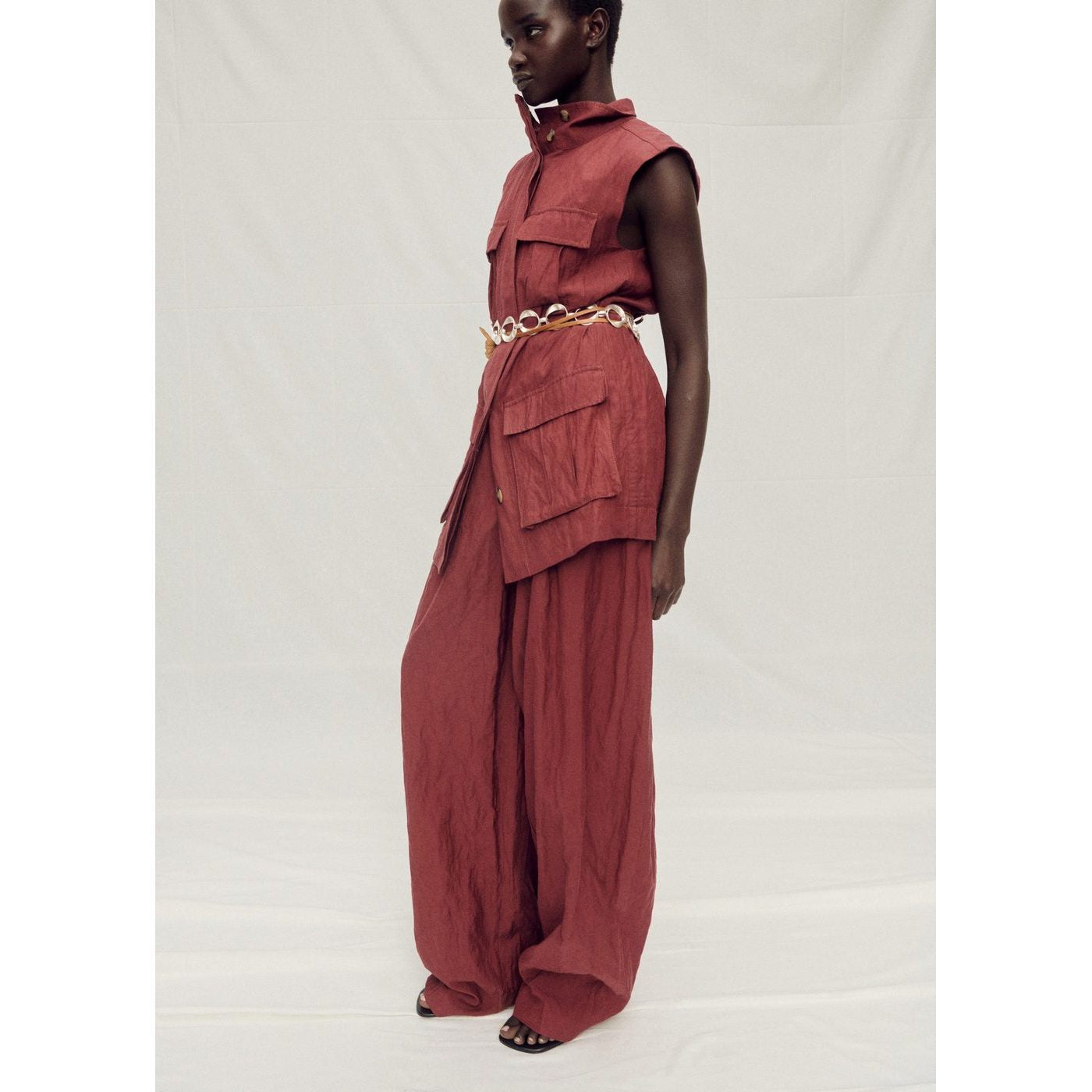 Pantalon Costume Wideleg Effet Froissé