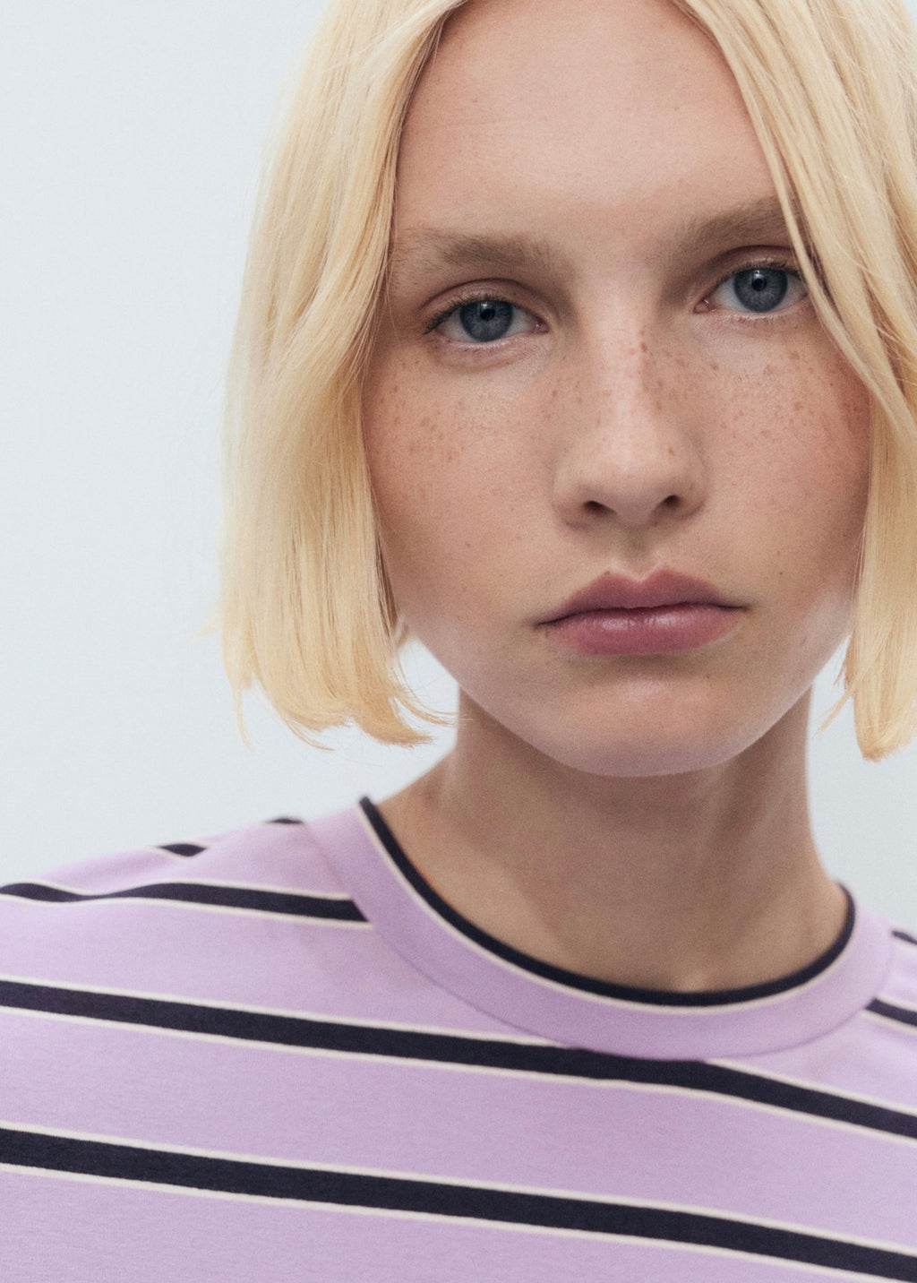 Oversized Striped T-Shirt - Light/Pastel Purple
