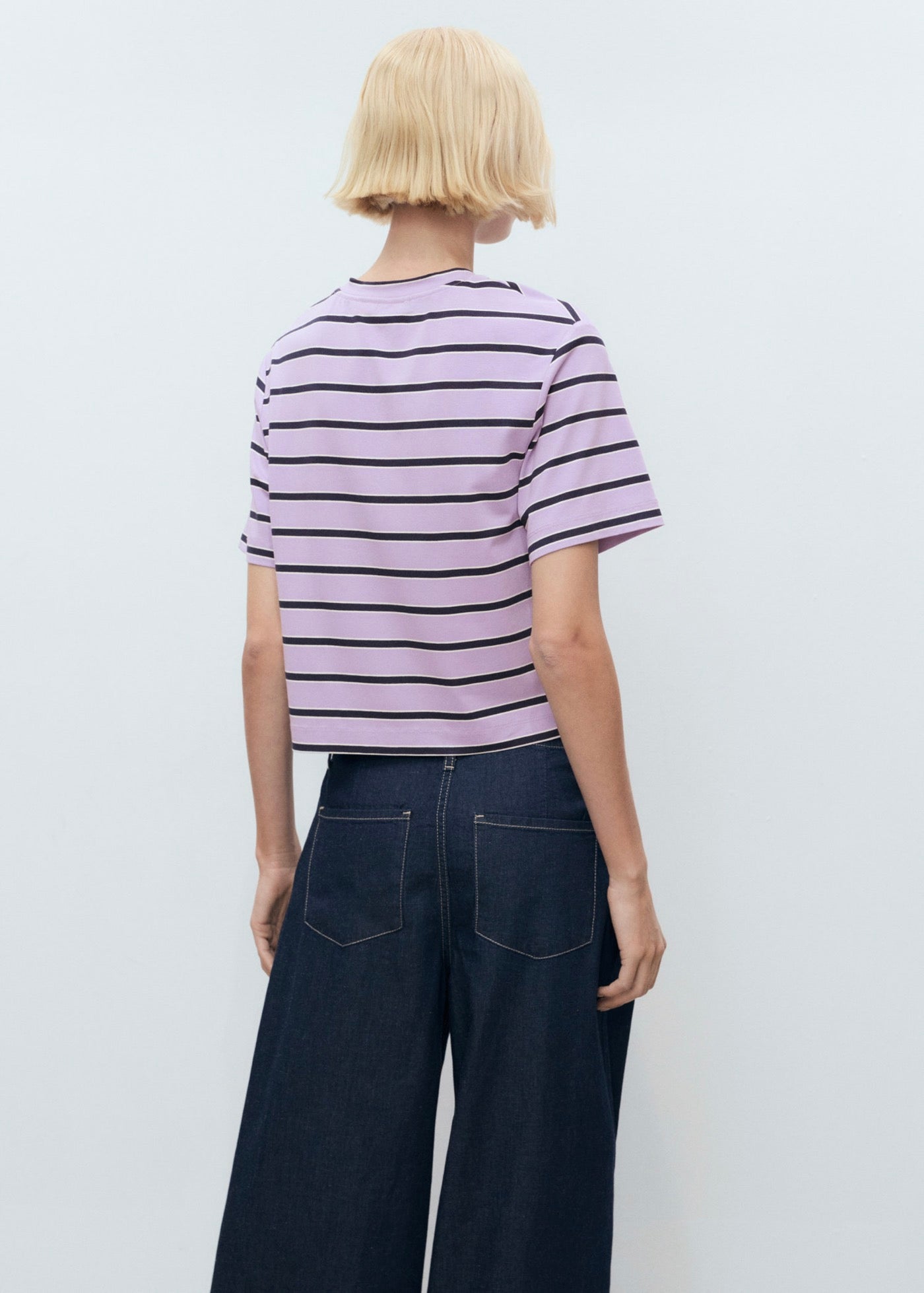 Oversized Striped T-Shirt - Light/Pastel Purple