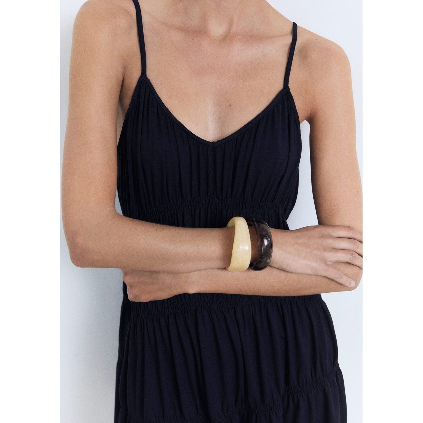 Robe Courte À Empiècements Froncés