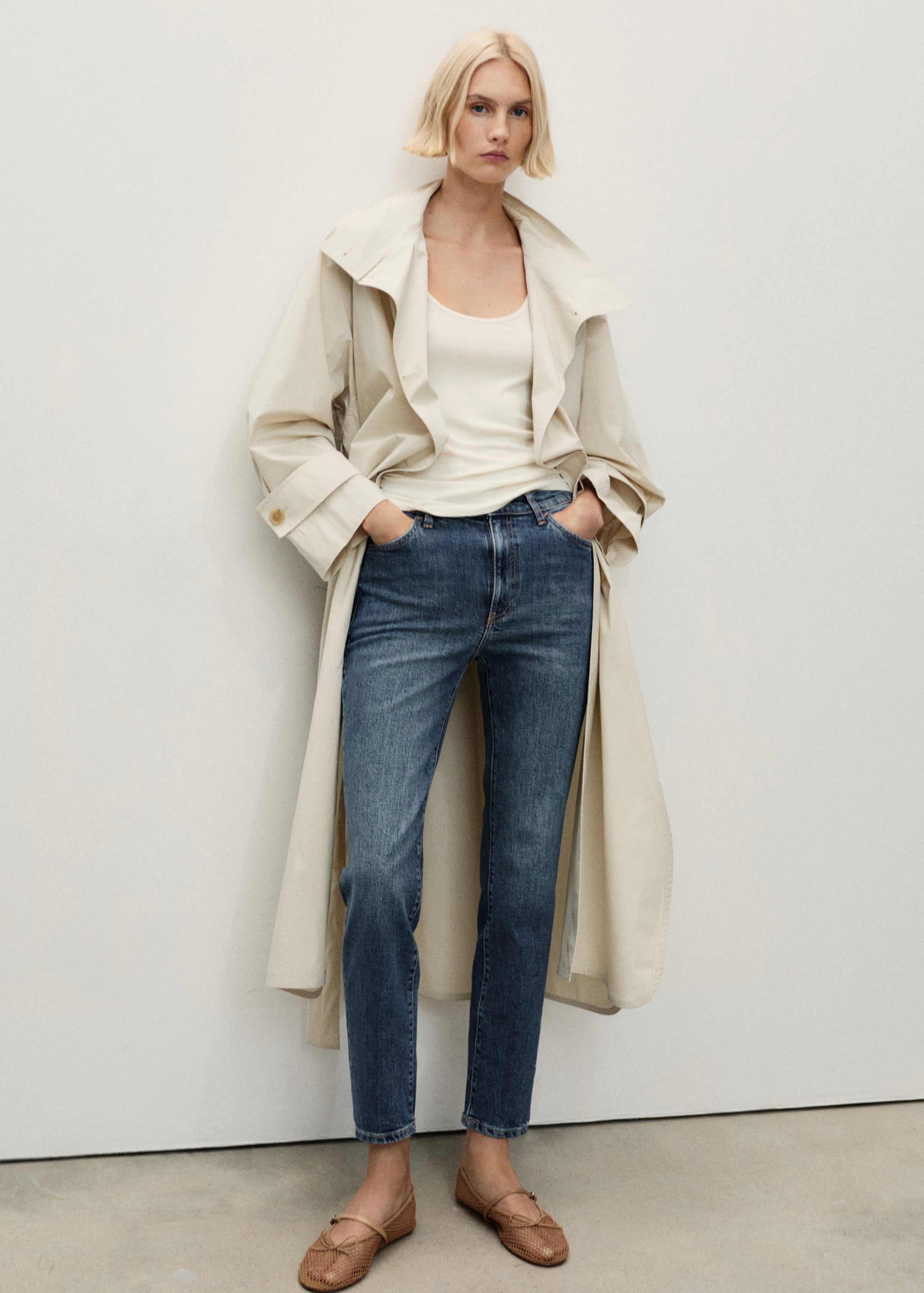 Jean Claudia Slim Crop - Dark Blue