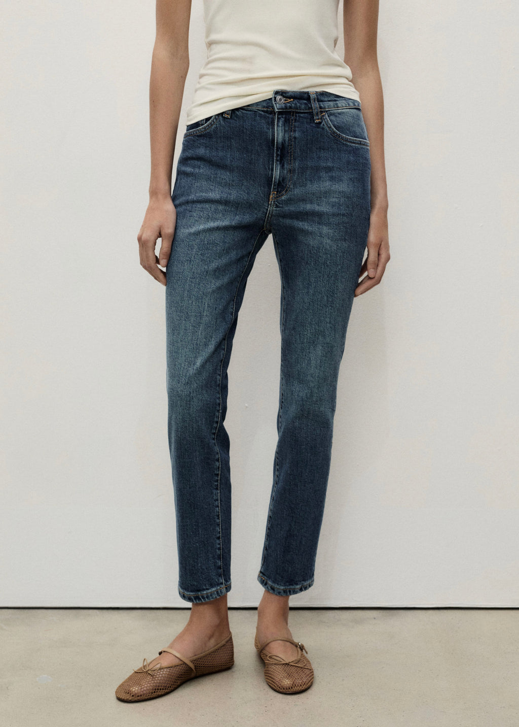 Jean Claudia Slim Crop - Dark Blue
