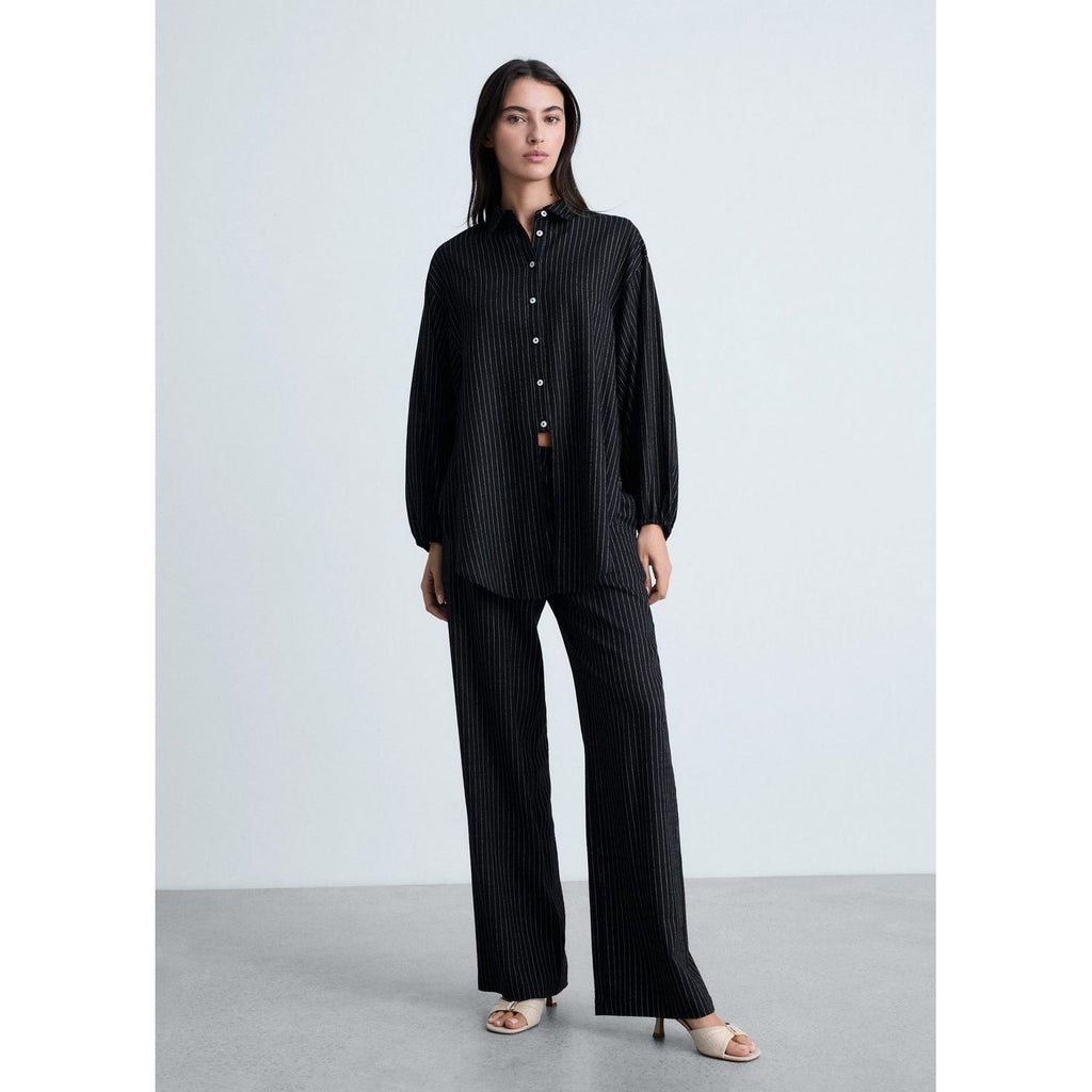 Pantalon Droit À Rayures