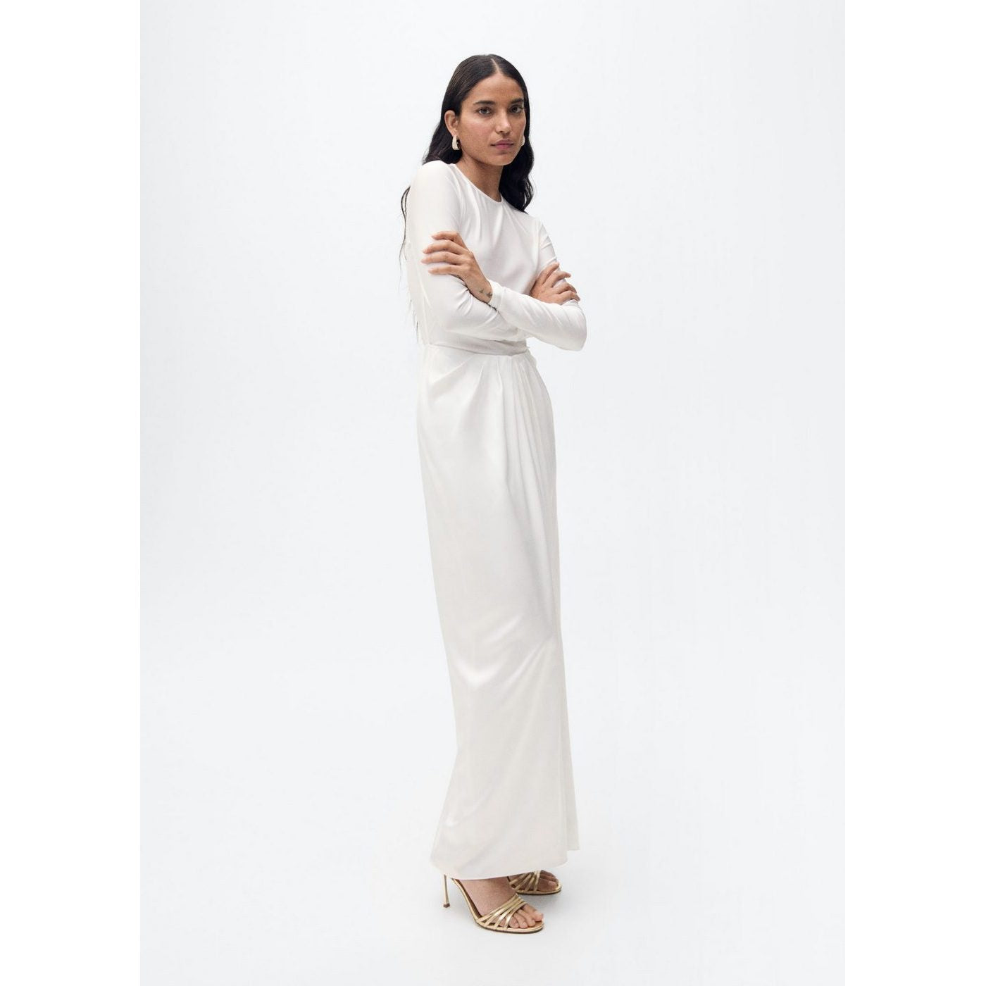 Robe Longue Tissu Combiné