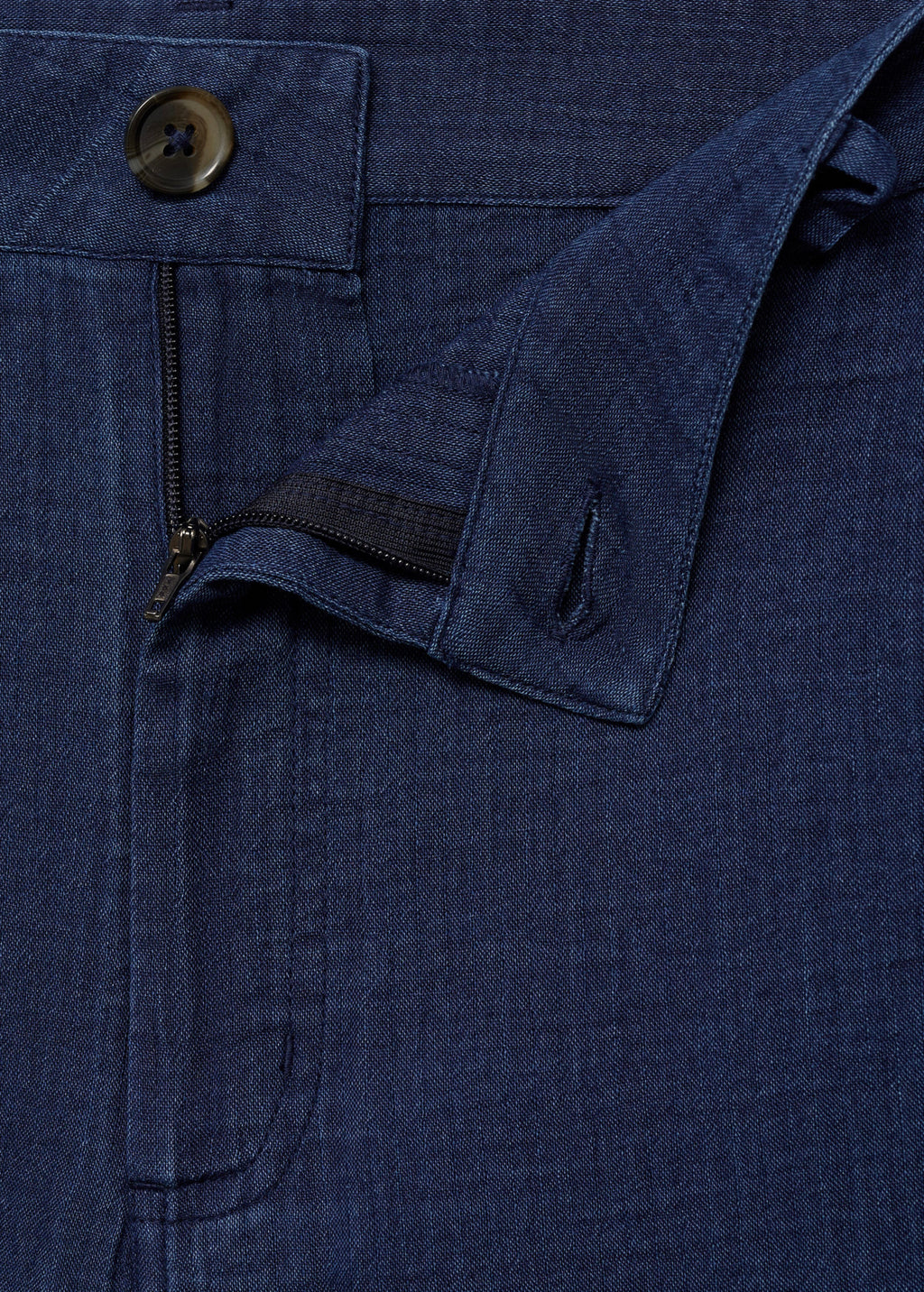 High-Waisted Flowy Denim Trousers - Night Blue
