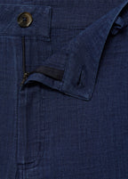High-Waisted Flowy Denim Trousers - Night Blue