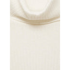 Jersey de Lana Mezclada Cuello Vuelto - Crudo