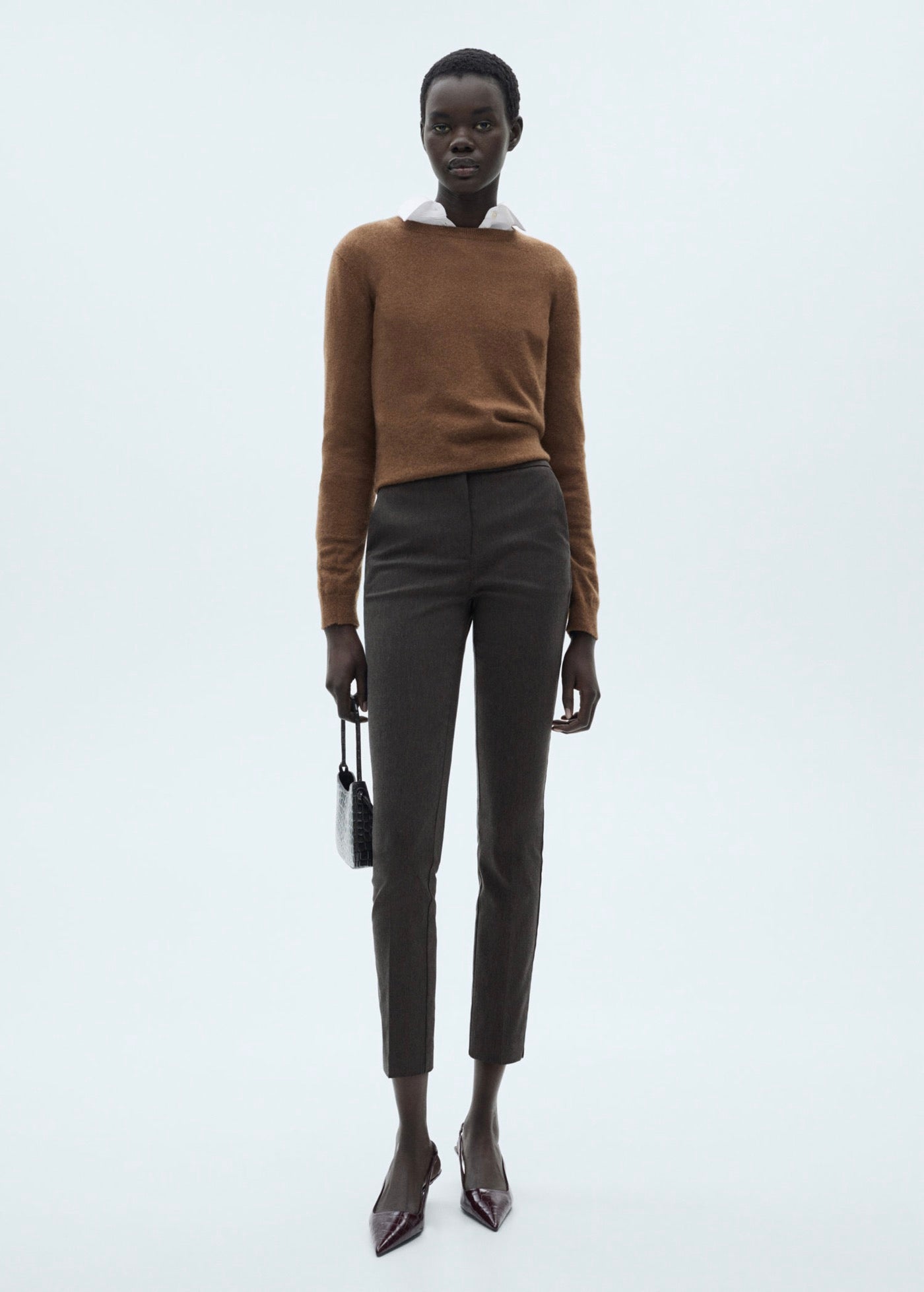 Skinny Crop Pants - Grey