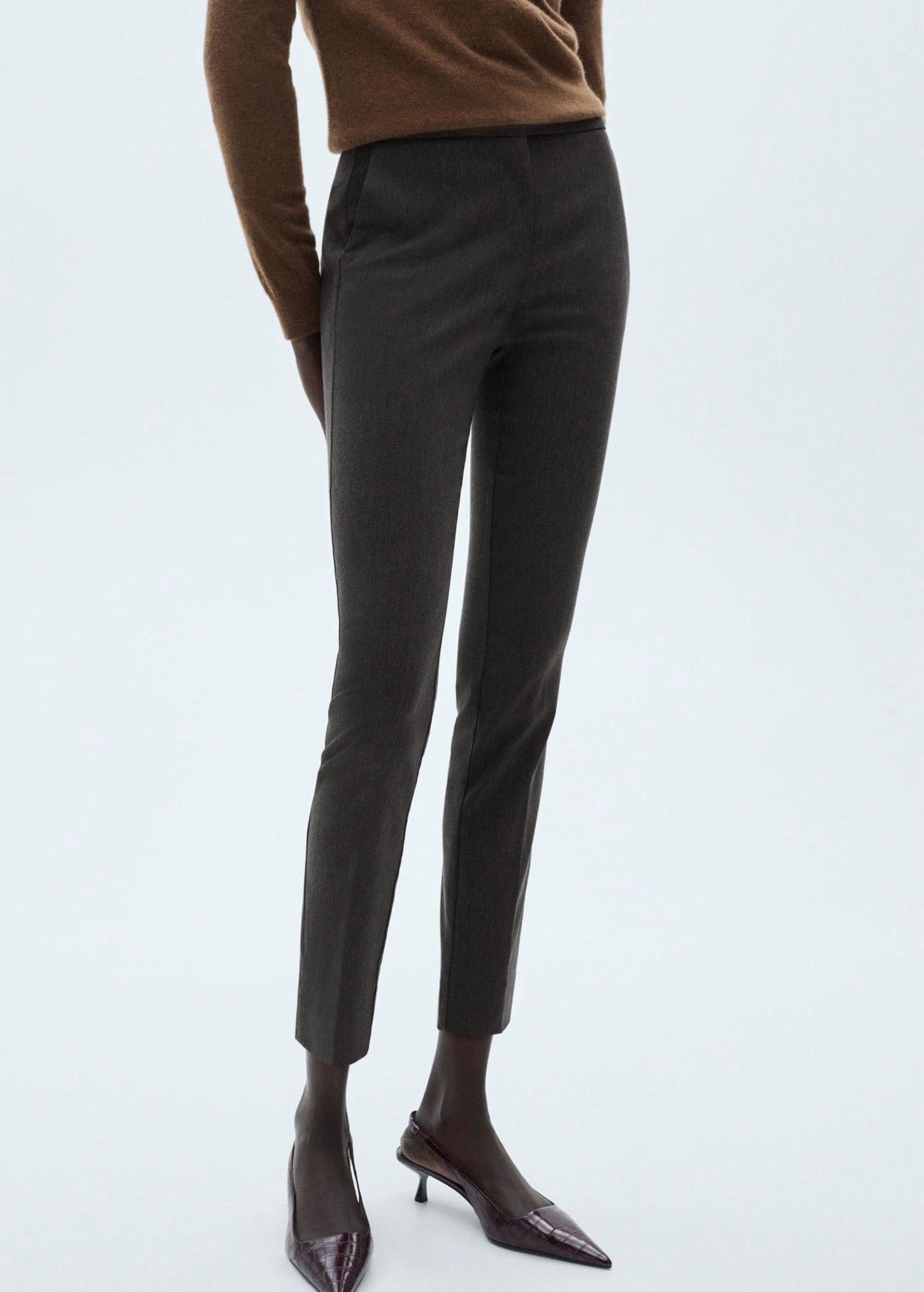 Skinny Crop Pants - Grey