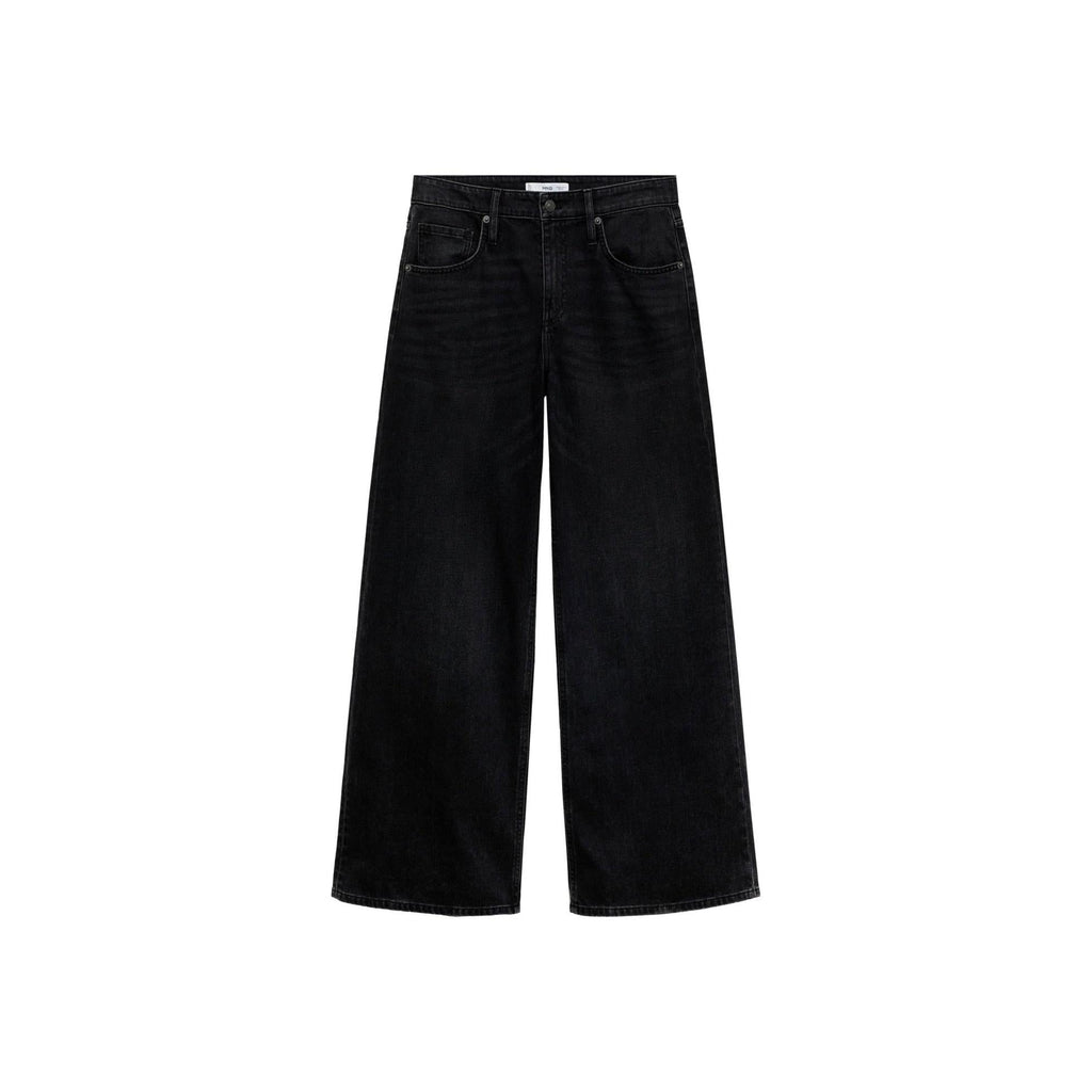 Vaquero Wideleg Talle Bajo - Black Denim