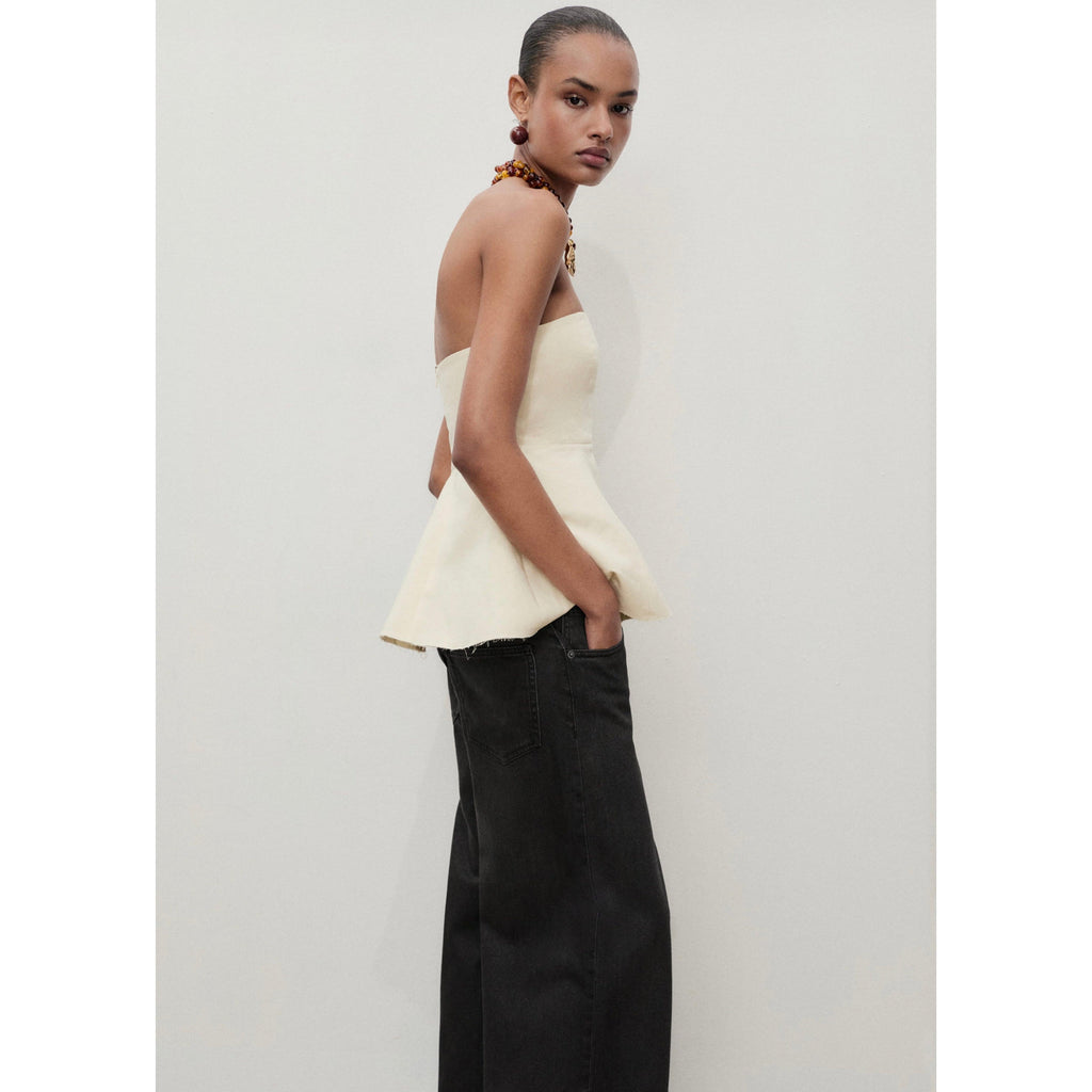 Vaquero Wideleg Talle Bajo - Black Denim