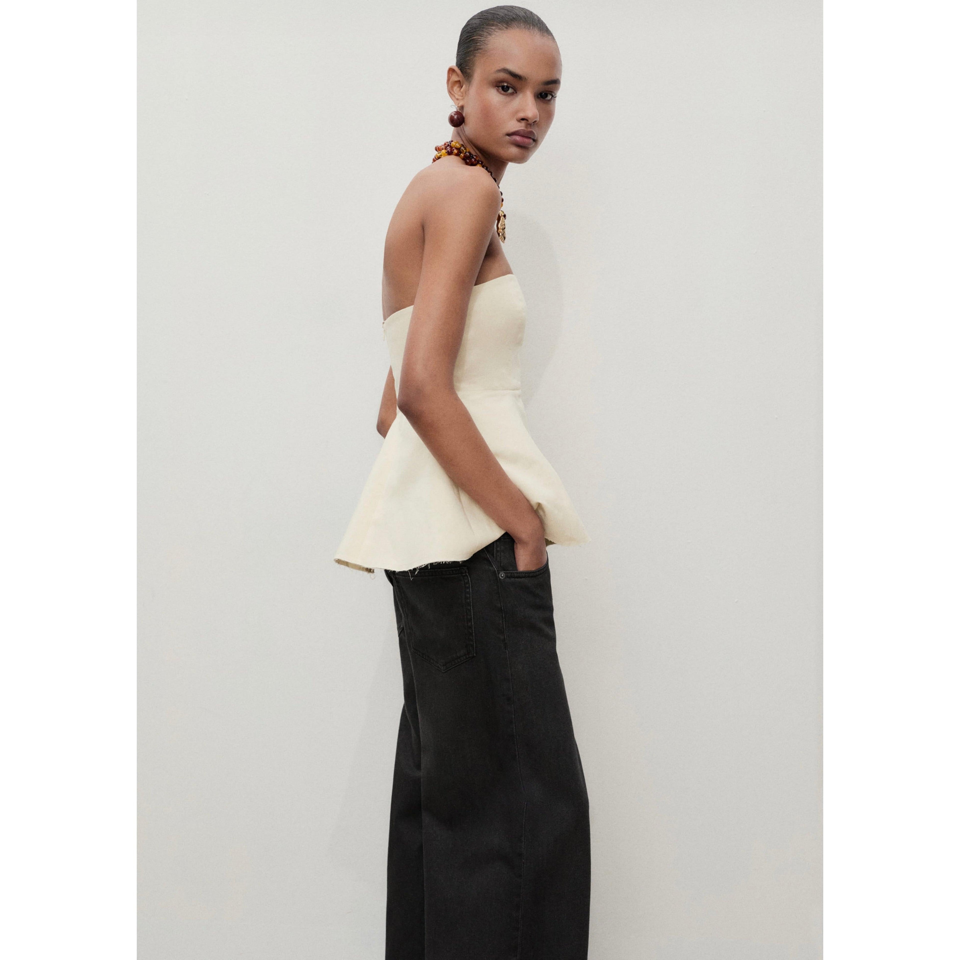 Vaquero Wideleg Talle Bajo - Black Denim