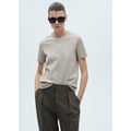T-Shirt Coton Col En V - Medium Brown