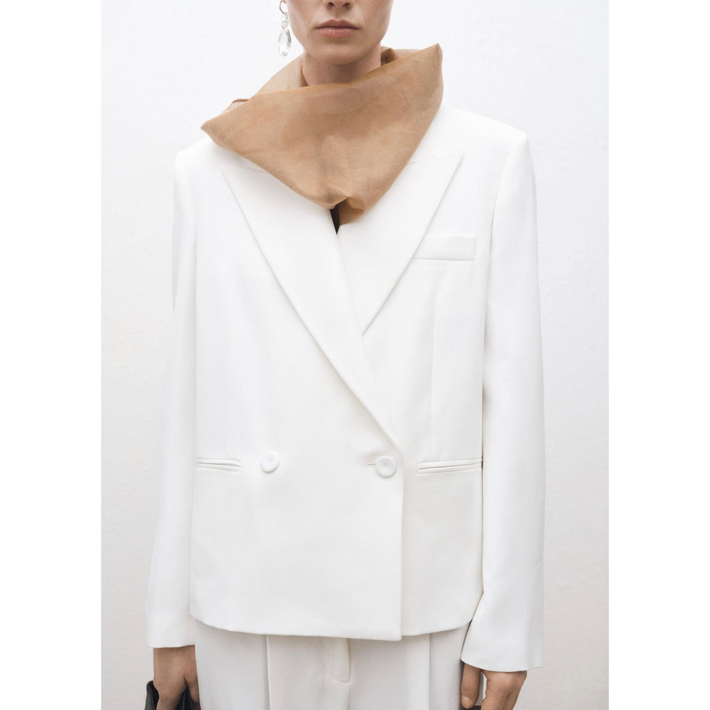 Veste Costume Oversize Double Boutonnage - White