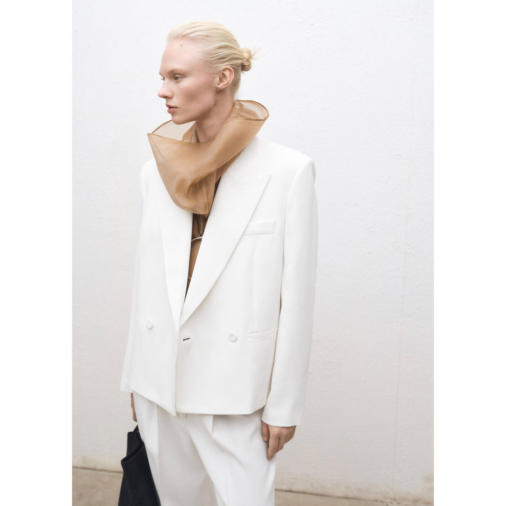 Veste Costume Oversize Double Boutonnage - White