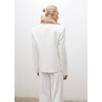 Veste Costume Oversize Double Boutonnage - White
