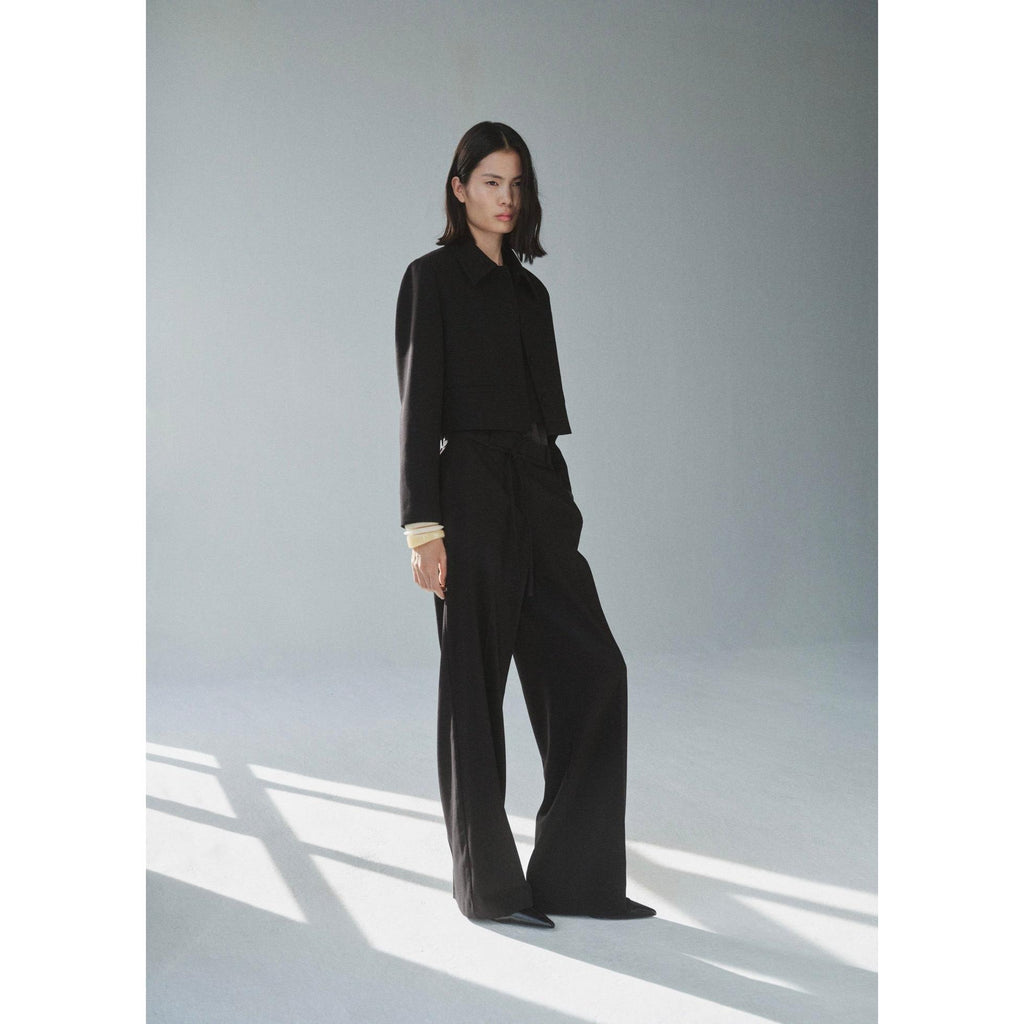 Pantalon De Costume Droit Ns_x0001_Ud - Black