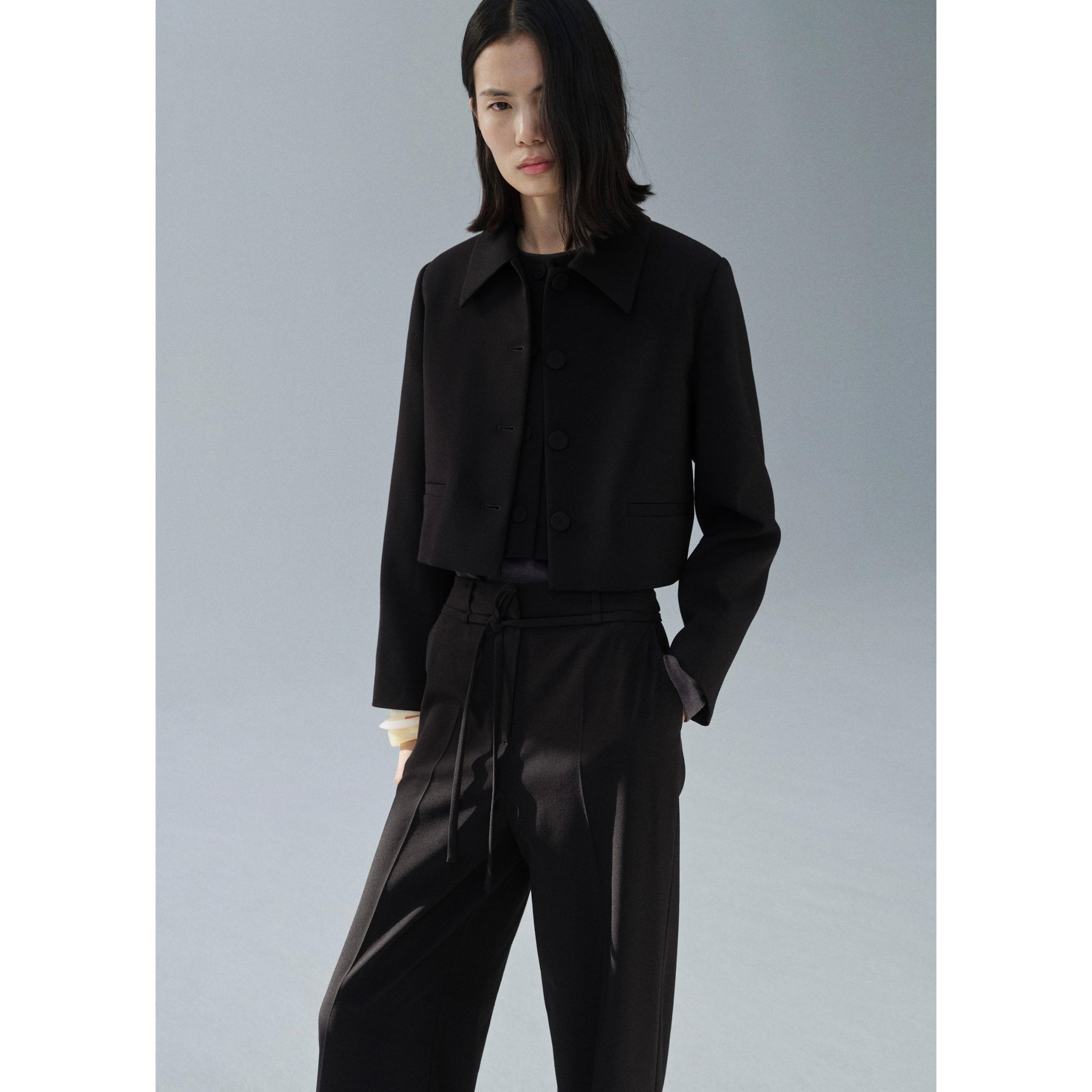 Pantalon De Costume Droit Ns_x0001_Ud - Black