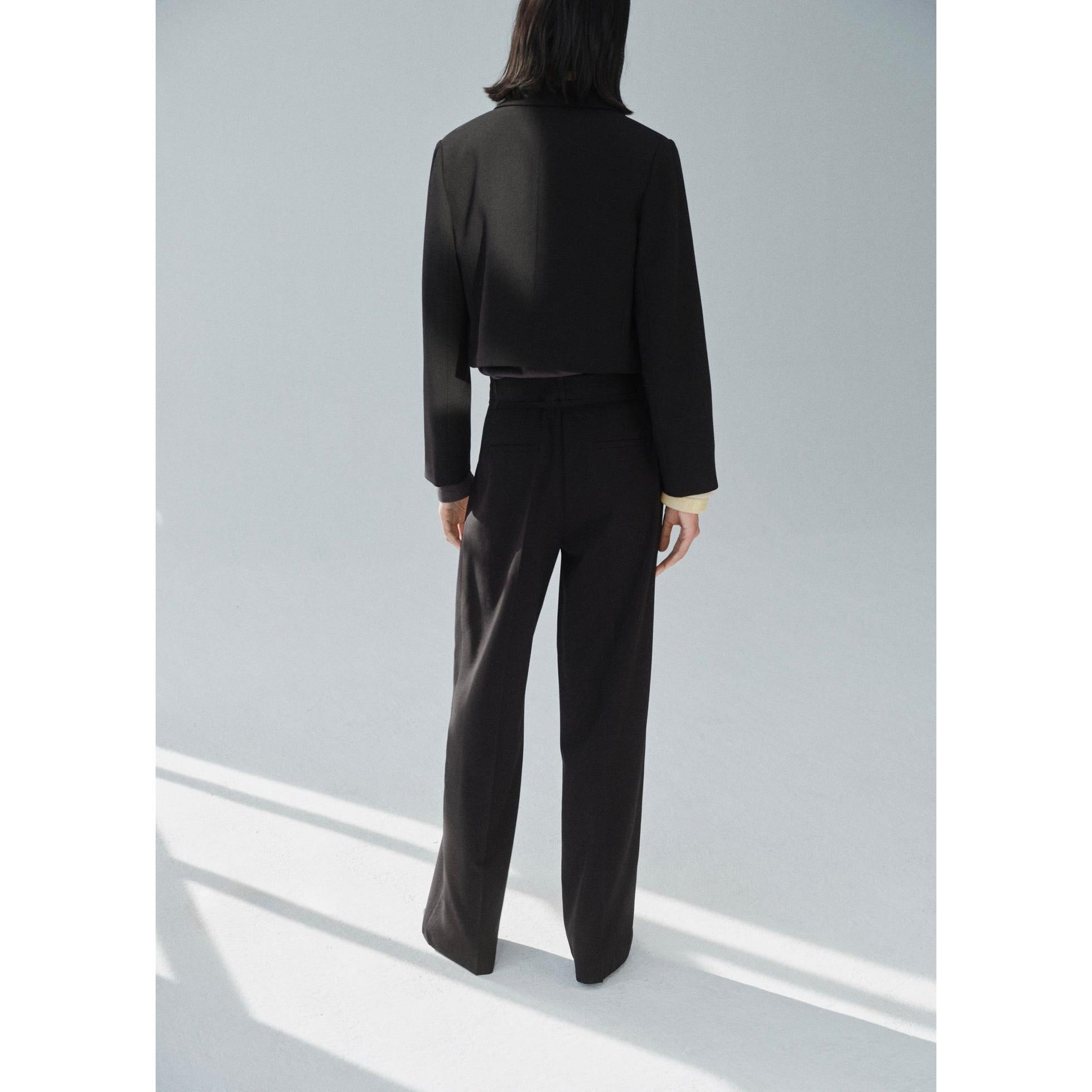 Pantalon De Costume Droit Ns_x0001_Ud - Black