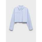 Chemise Courte Rayée Avec Détail De Coutures