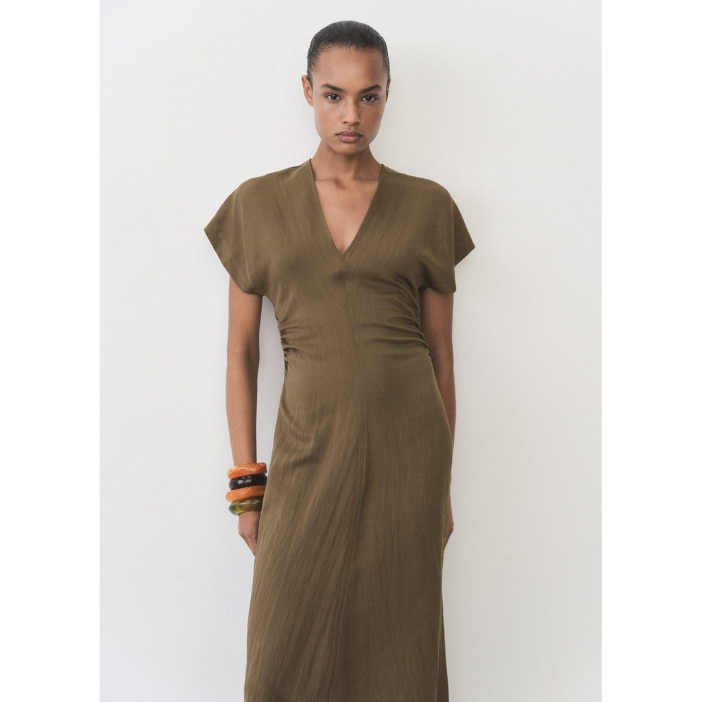 Robe En Lyocell Mélangé Avec Détails Drapés