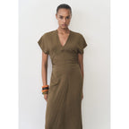 Robe En Lyocell Mélangé Avec Détails Drapés