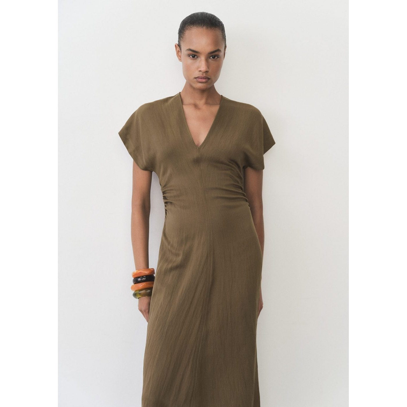 Robe En Lyocell Mélangé Avec Détails Drapés
