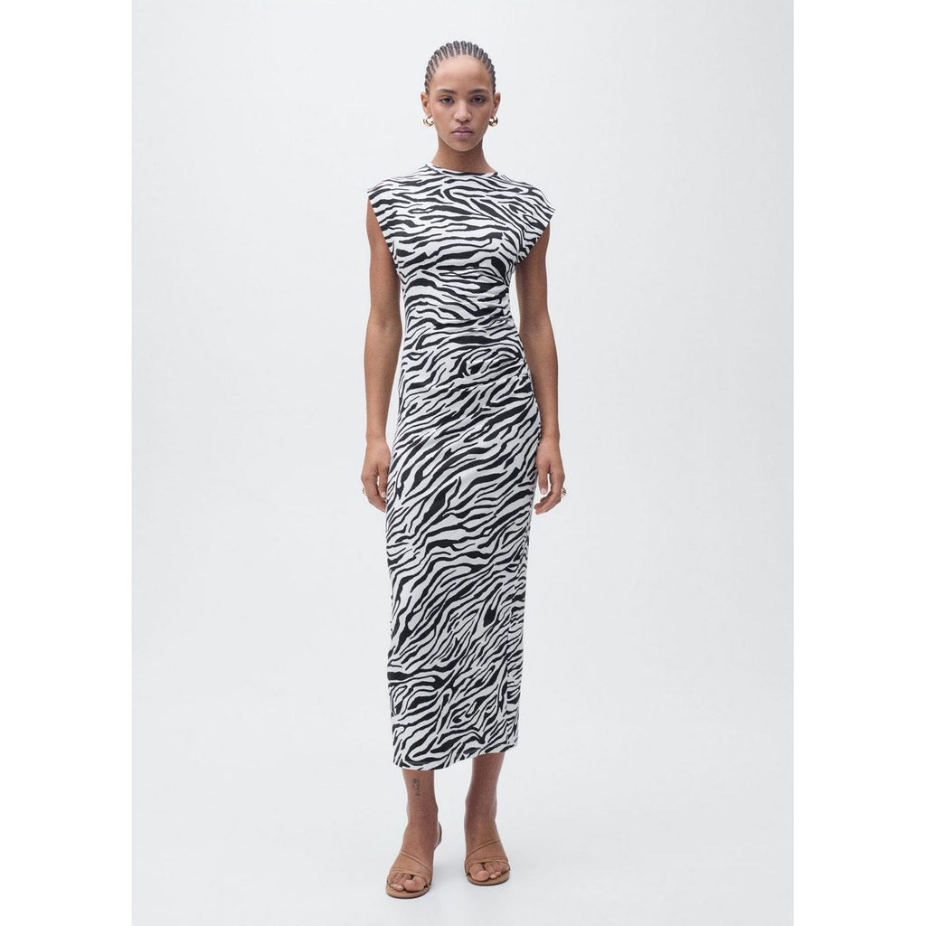 Robe Midi Ajustée Zèbre